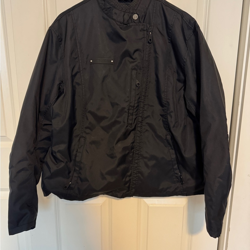 Harley Davidson Moto Jacket Womens 2XL  Black Full Zip Long Sleeve Pockets Biker